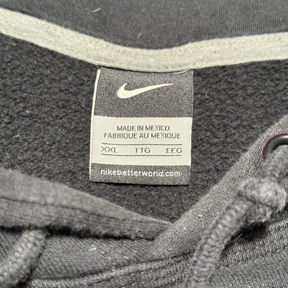 Vintage Nike Center Swoosh Hoodie Mens XXL Black Distressed Y2K Plum Softball - Picture 4 of 10